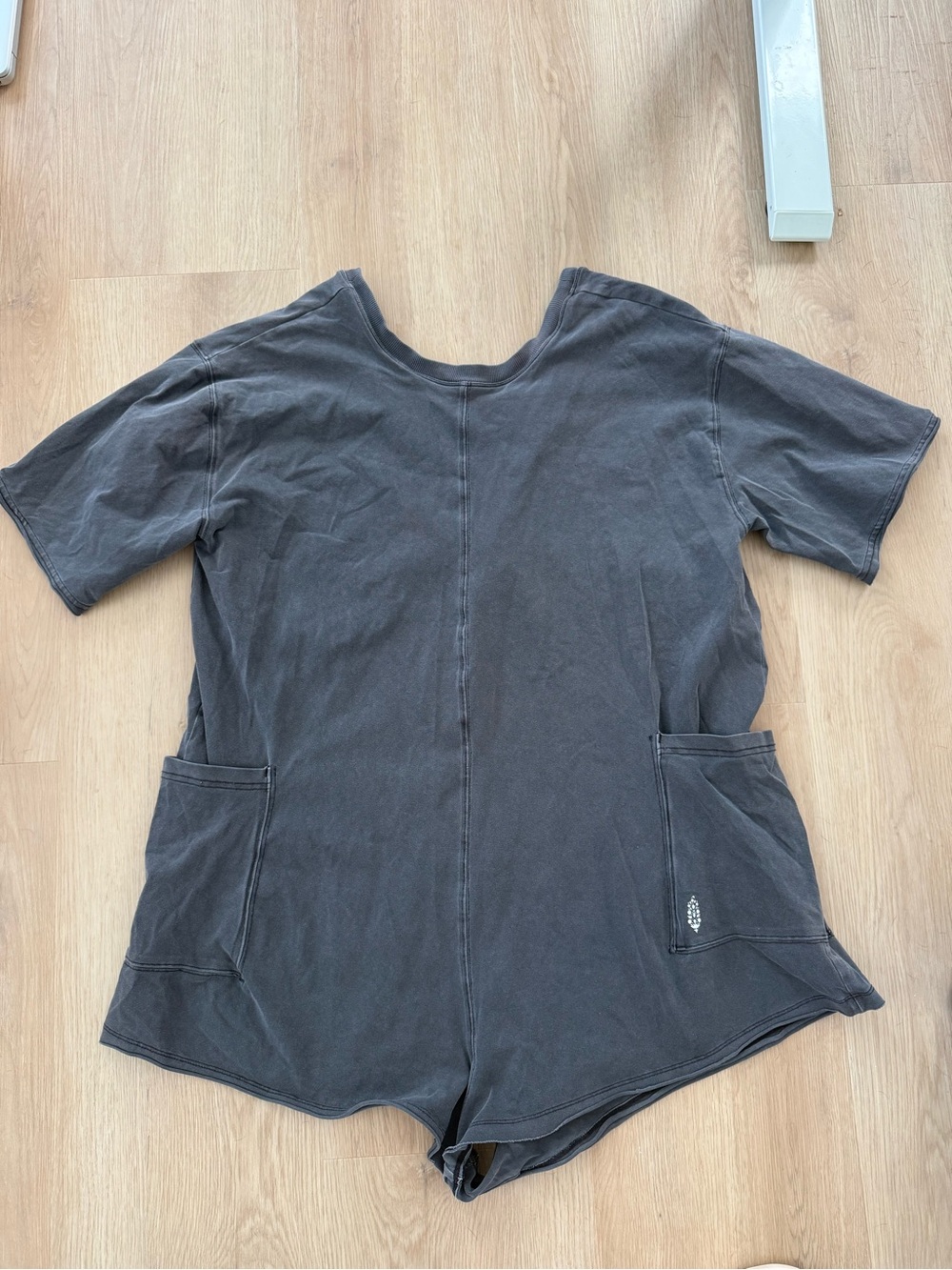 FP Movement Washed Black Hot Shot Tee Romper Medium